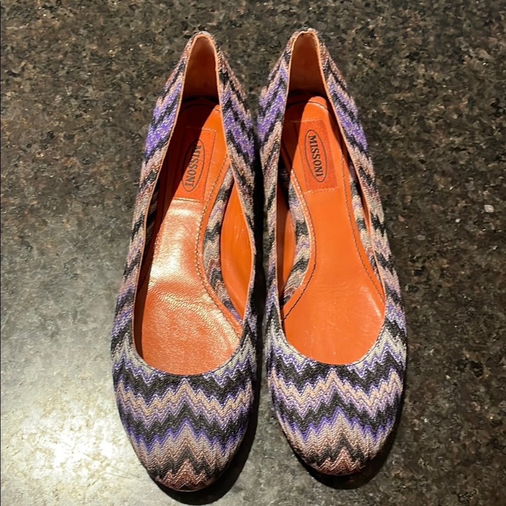 Missoni Purple and Black Chevron Loafers